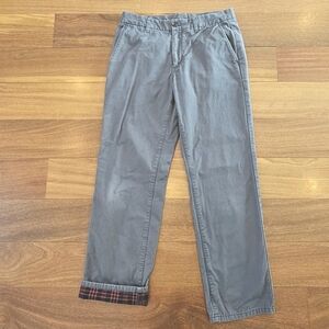 Bonobos Pants Gray Flannel Lined Straight Fit Chino Pants Mens 31x30 (30x29)